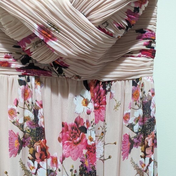 NWT Jane Norman Pink Floral Ball Long Maxi Gown Evening Gown US 4 UK 8 - Picture 2 of 3